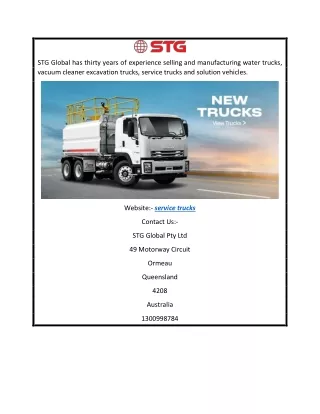 Seeking for Service Trucks  Stgglobal.net