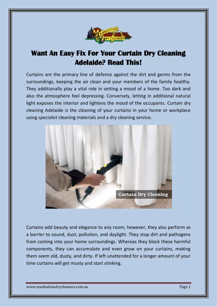 want an easy fix for your curtain dry cleaning