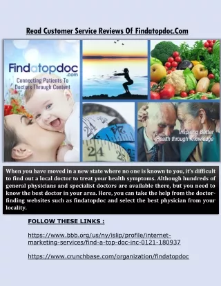 read customer service reviews of findatopdoc com