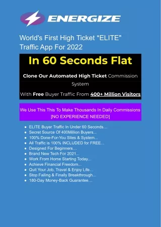 World's First High Ticket *ELITE" Traffic App For 2022