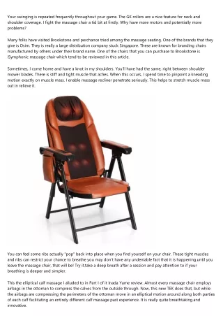 Effective Massage In A Massage Chair