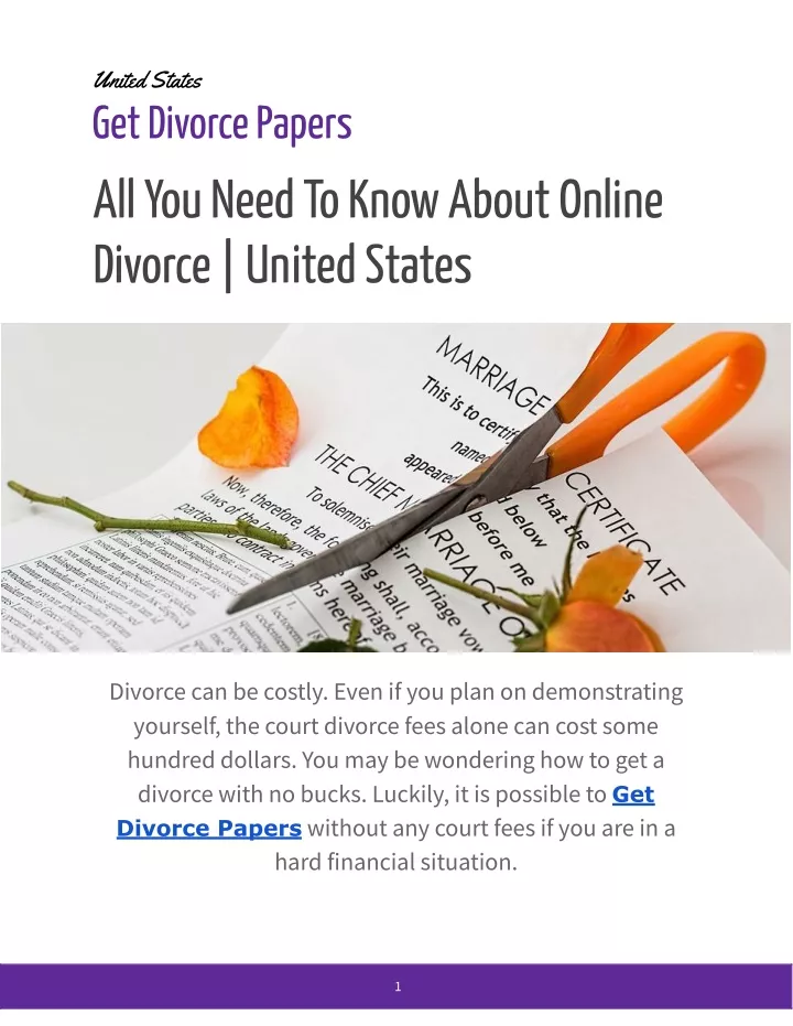 united states get divorce papers