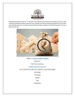 Income Tax Filing in Chennai | Wishtreeconsultancy.com