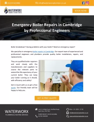 Emergency Boiler Repairs in Cambridge by Professional Engineers