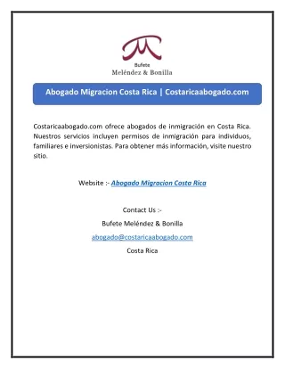 Abogado Migracion Costa Rica | Costaricaabogado.com