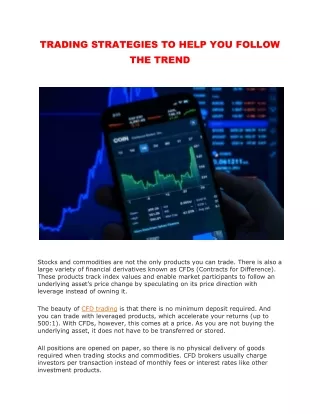 Trading Strategies to help you follow the Trend