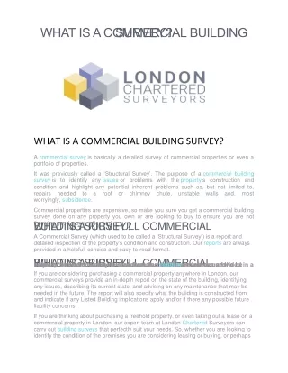 what is a commercial building survey