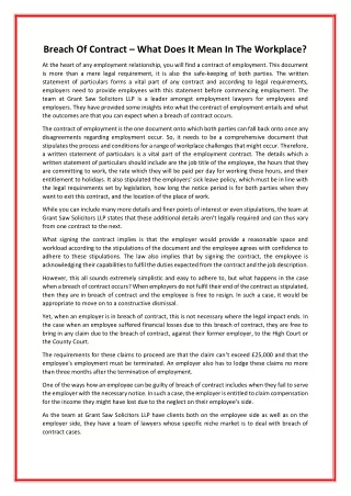 breach of contract what does it mean