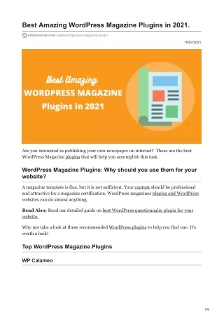 Best Amazing WordPress Magazine Plugins in 2021