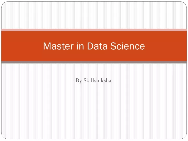 master in data science