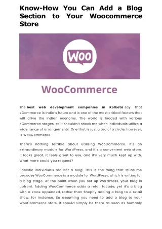Know-How You Can Add a Blog Section to Your Woocommerce Store