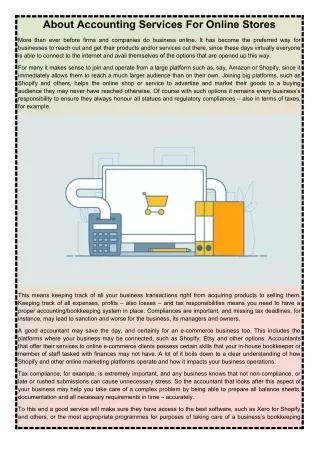 About Accounting Services For Online Stores