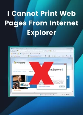 I cannot print web pages from internet explorer