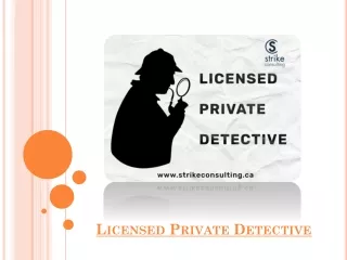 What Does Licensed Private Detective Do - Strike Consulting