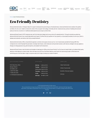 Eco Friendly Dentistry City of Tustin | General Cosmetic Dentistry City of Santa