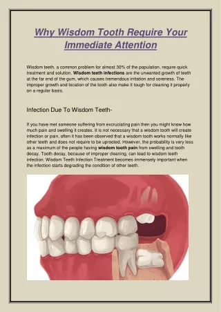 why wisdom tooth require your immediate attention