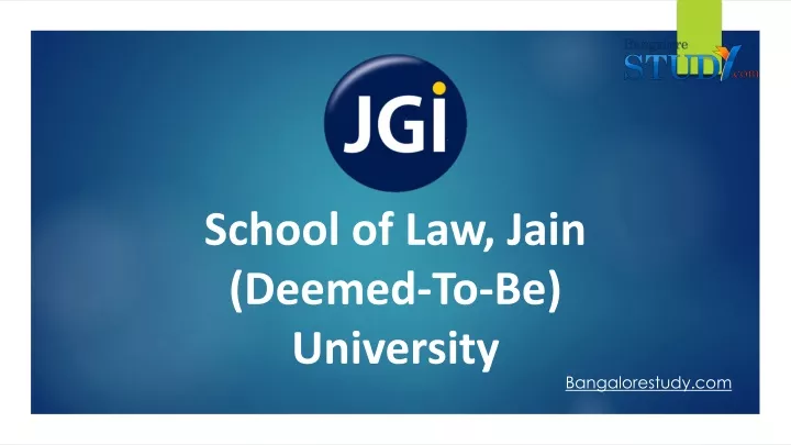 school of law jain deemed to be university