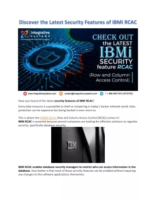 discover the latest security features of ibmi rcac