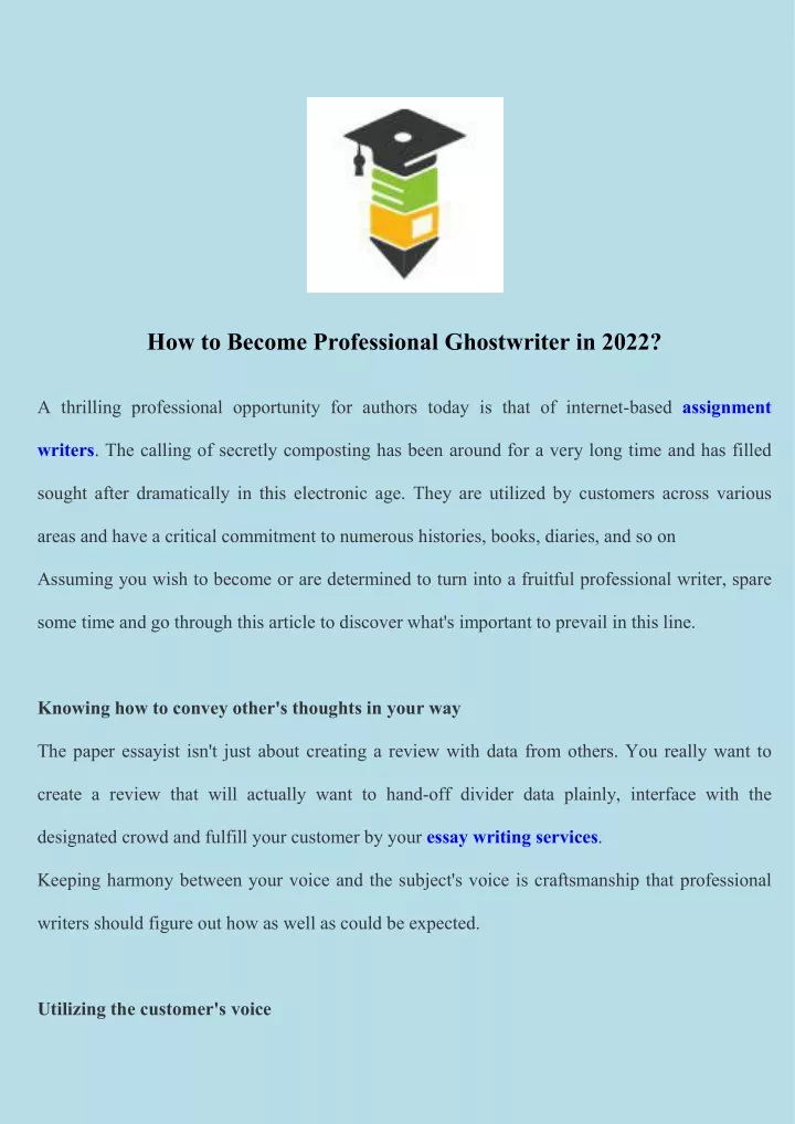 how to become professional ghostwriter in 2022