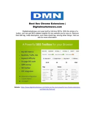 Best Seo Chrome Extensions | Digitalmarketnews.com