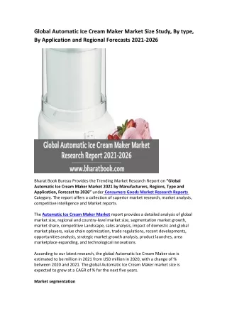global automatic ice cream maker market size