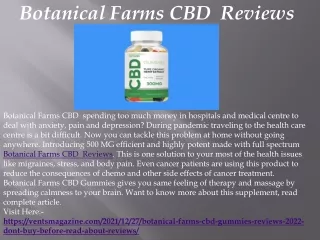 Botanical Farms CBD  Reviews