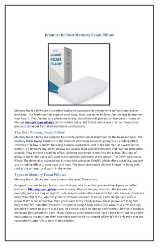 what is the best memory foam pillow
