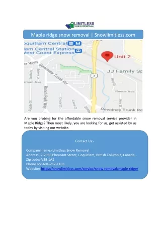 maple ridge snow removal snowlimitless com