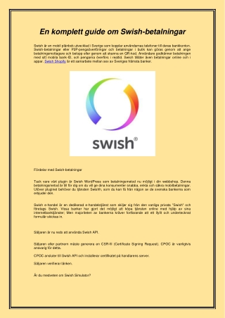 En komplett guide om Swish-betalningar