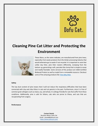 Cleaning Pine Cat Litter and Protecting the Environment