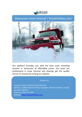 vancouver snow removal snowlimitless com