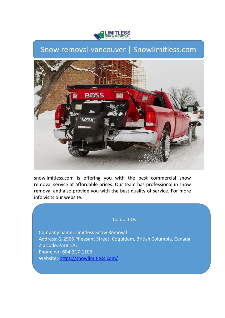 snow removal vancouver snowlimitless com