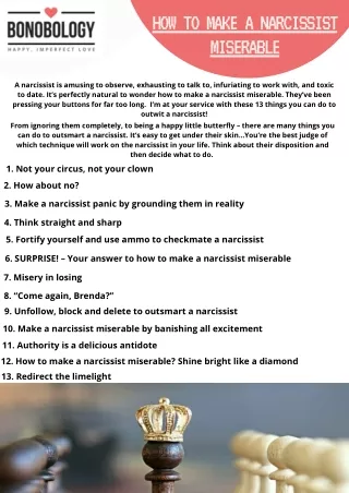 how to make a narcissist miserable