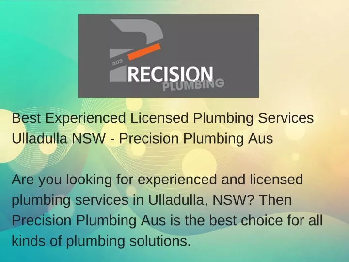 best experienced licensed plumbing services