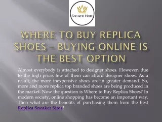 Where To Buy Replica Shoes – Buying Online is the Best Option