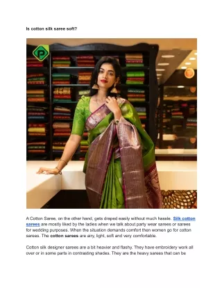 is cotton silk saree soft