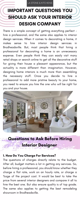 Important Questions You Should Ask Your Interior Design Company