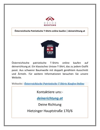 Österreichische Patriotische T-Shirts online kaufen | deinerichtung.at