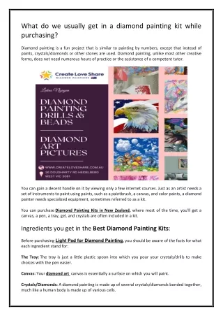What do we usually get in a diamond painting kit while purchasing