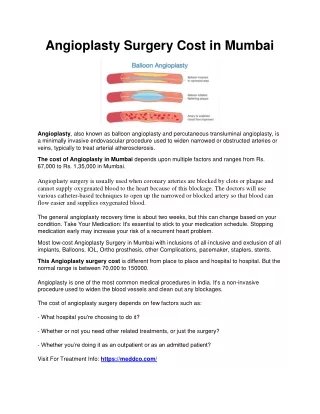 Angioplasty Surgery Cost