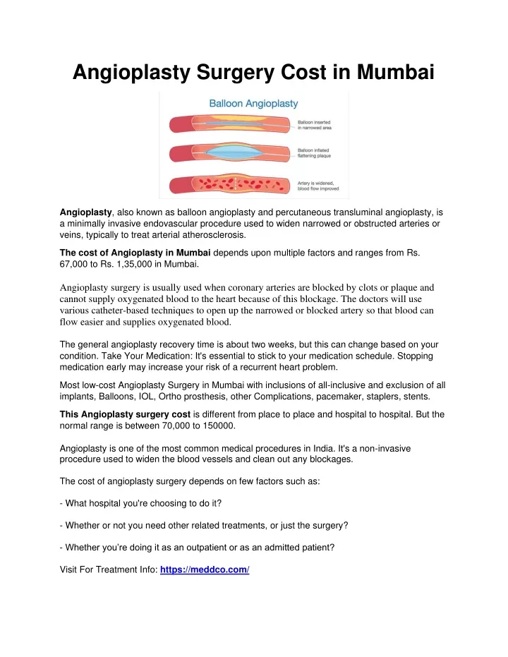 angioplasty surgery cost in mumbai
