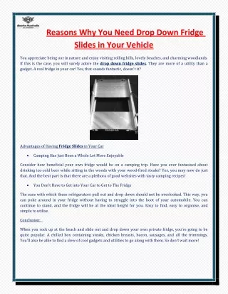 reasons why you need drop down fridge slides