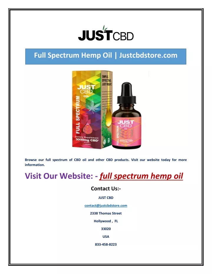 full spectrum hemp oil justcbdstore com