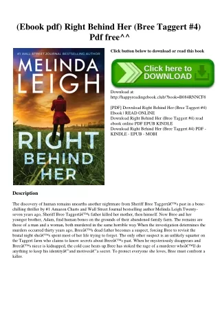 (Ebook pdf) Right Behind Her (Bree Taggert #4) Pdf free^^