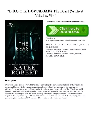 ^E.B.O.O.K. DOWNLOAD# The Beast (Wicked Villains  #4) (E.B.O.O.K. DOWNLOAD^