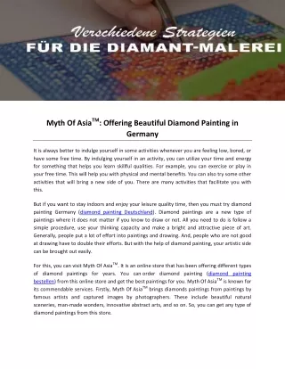 Myth Of AsiaTM- Offering Beautiful Diamond Painting in Germany