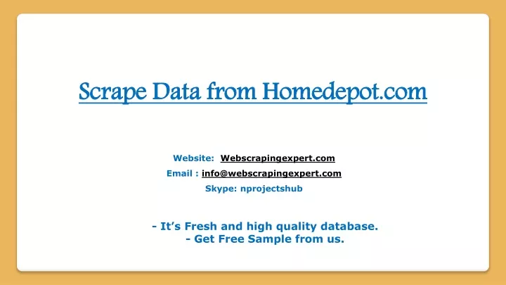 scrape data from homedepot com