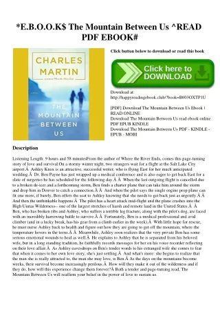 E.B.O.O.K$ The Mountain Between Us ^READ PDF EBOOK#