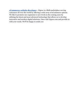 eCommerce website developer