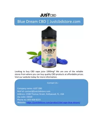 blue dream cbd justcbdstore com